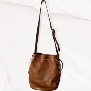 Vintage Coach Leather Camel Cinch Drawstring Bag